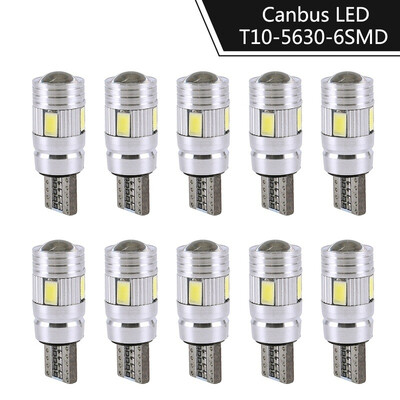 

10 X CANBUS ERROR FREE White 5630 Projector Lens T10 6SMD LED Bulbs W5W 194 168