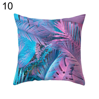 

Pink Leaf Plant Square Throw Pillow Protector Case Cushion Cover Bedding Article