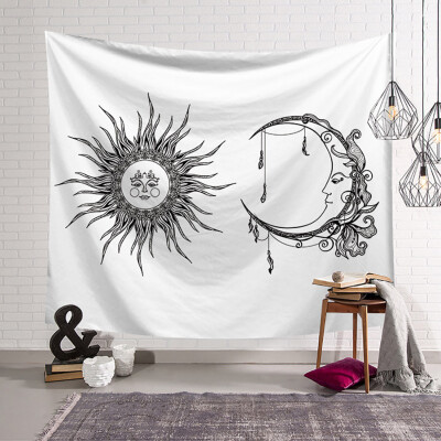 

Toponeto Psychedelic Moon&Sun Wall Hanging Beach Towel Art Tapestry Dorm Home Decor