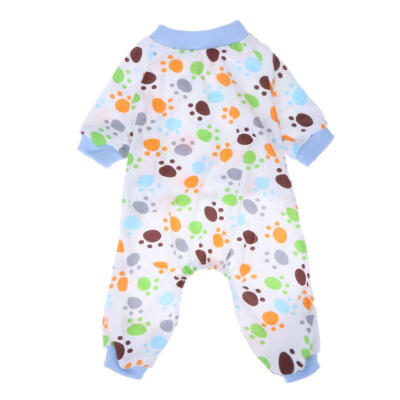 

Dog Claw Printed Cotton Pet Sleep Jumpsuit Knitting Puppy Pajamas Clothes