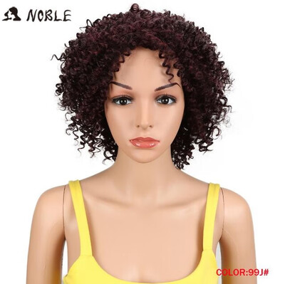 

Noble Wigs Kanekalon 12 Inch Short Wig Kinky Curly Synthetic Hair Wigs For Black Women Heat Resistant 2 Color Free Shipping