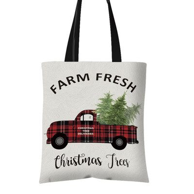 

1Pc 4338Cm Christmas Handbag Christmas Tree Santa Claus Elk Candy Bag Canvas Shopping Bag Christmas Gift Bag