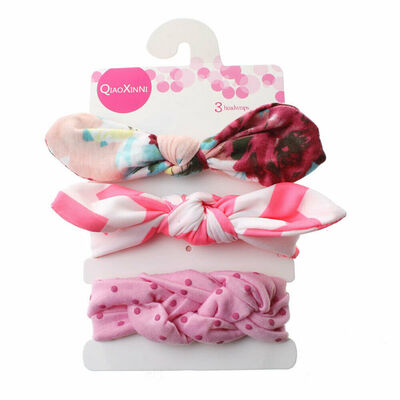 

3 PcsSet Kids Baby Girls Cotton Bow Knot Headband Children Hair Band Head Wear