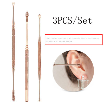 

〖Follure〗3Pcs Earpick Ear Wax Curette Remover Ear Cleaner Spoon Clean Tool
