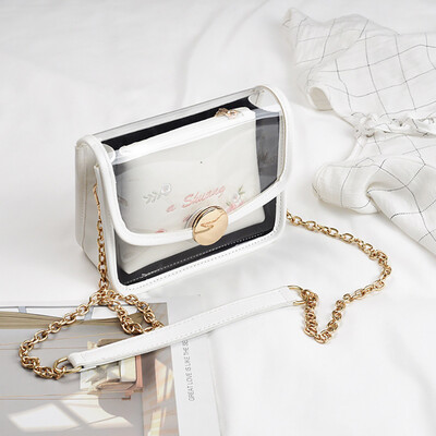 

Tailored Womens Fashion Jelly Transparent Bag Embroidery Package Chain Messenger Bag