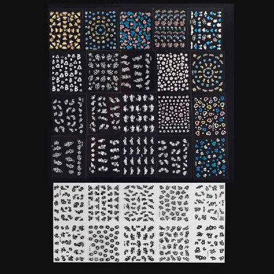 

30 Sheet 3D Mix Color Floral Design Nail Art Stickers Decals Manicure Beautiful Fashion Accessories Decoration