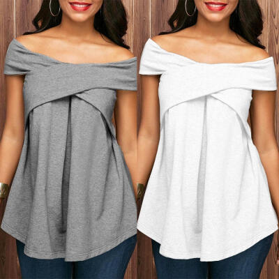 

Women&39s Summer Off Shoulder Sleeveless Casual Blouse Loose Tops T Shirt