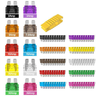 

105Pcs Blade Car Fuses Assortment Kit Fuse Holders Automotive Replacement for Car Truck SUV RV Boat