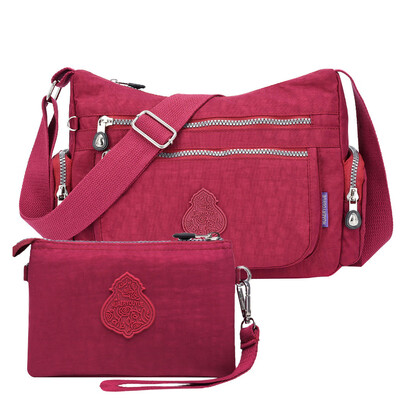

Tailored Women Nylon Shoulder Bag Waterproof Elegant Daily Shopping Handbag Two-piece Set