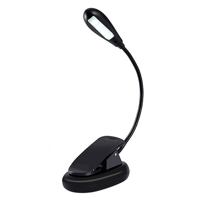 

7 LED Clip Reading Lamp with USB Rechargeable Double Light Colors Eye Care Brightness Book Light