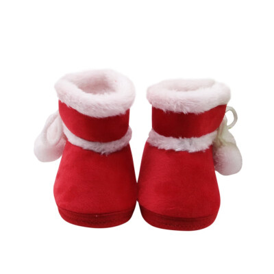 

Winter Autumn Warm Cute Red Fringe Flock Baby Snow Slip On Girls Baby Toddler First Walker Shoes