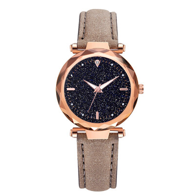 

Korean style simple student watch cross-border explosion models full of stars dial pu belt ladies watch