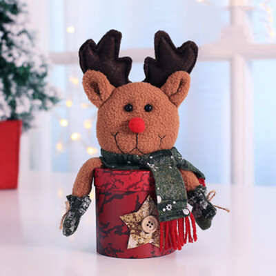 

Tailored Christmas Sled Shape Portable Candy Bag Cartoon Deer Pattern Apple pouch Box