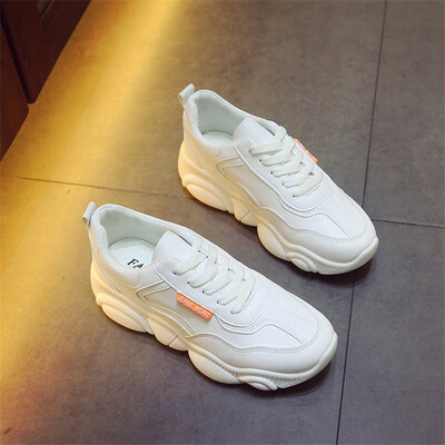 

2019 Women Shoes Autumn White Shoes Sneakers Women Fashion Brand Retro Platform Shoes Ladies Footwear Breathable Mesh Sneakers