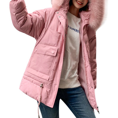

Toponeto Women Winter Warm Thick Outerwear Hooded Coat Slim Cotton-padded Jacket