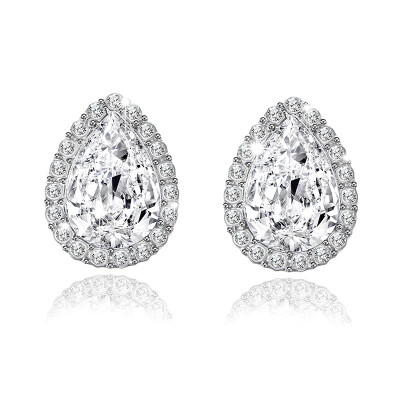 

2019 New Korean Earrings For Women Lover Round flowers Stud earring Geometric rhinestone earrings Jewelry Wholesa