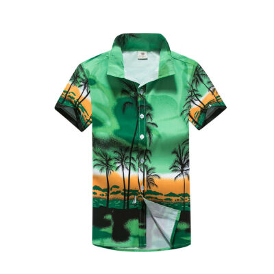 

Unisex Mens Women Summer Hawaiian Beach Short Sleeve Shirts Slim Casual T-Shirt