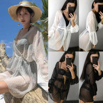 

New Women Sexy Beach Dress Swimwear Transparent Bikini Cover Up Bathing Suit