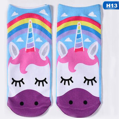 

Creative 1 Pair Unisex Unicorn Socks Cotton 3D Printed Low Cut Ankle Sock
