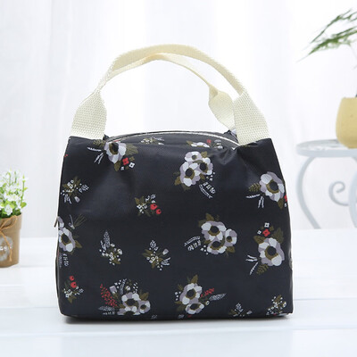 

Various Color Lunch Bag Reusable Insulated Lunch Bag Cooler Tote Box with Front Pocket Zipper Closure for Working Picnic