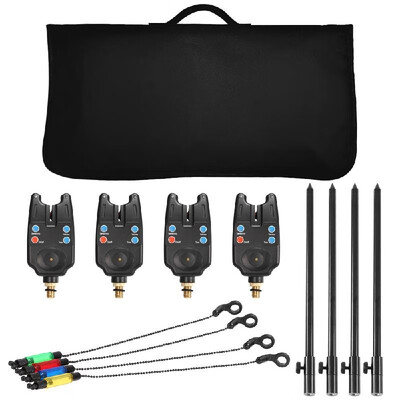 

Fishing Bait Alarm Set Digital Fishing Alert Kit Fishing Buzz Sticks Swingers Fishing Rod Rest Head Set with Portable Bag