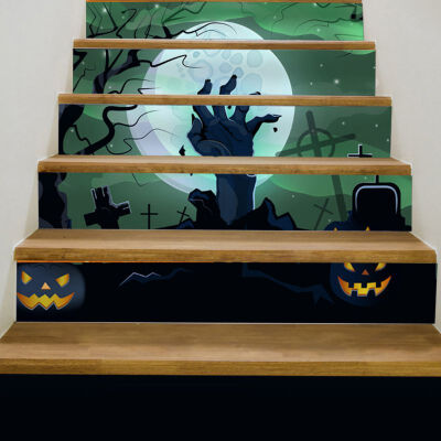 

Halloween Decoration Stair Stickers Waterproof Wall Stickers DIY Home Decor Staircase Sticker Window Sticker 3D Simulation