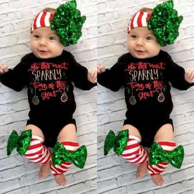 

Newborn Baby Boy Girl Infant Romper Jumpsuit Bodysuit Clothes Xmas Outfits Set