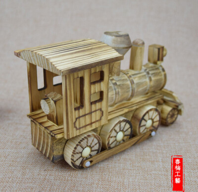 

Retro wooden locomotives model ornaments handicraft ornaments scenic wooden children s toys