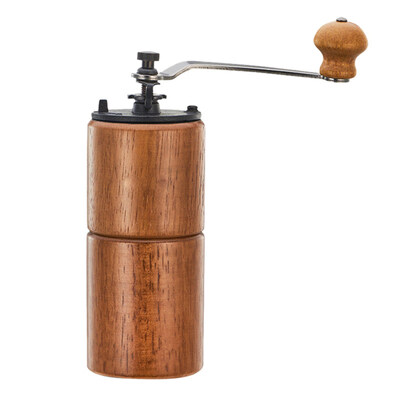 

Manual Wooden Coffee Maker Bean Grinder Cast Iron Burrs Hand Crank Mill Tool