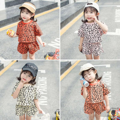 

Cute Toddler Kids Baby Girls Outfit Short Sleeve T-shirt TopsPants Clothes Set