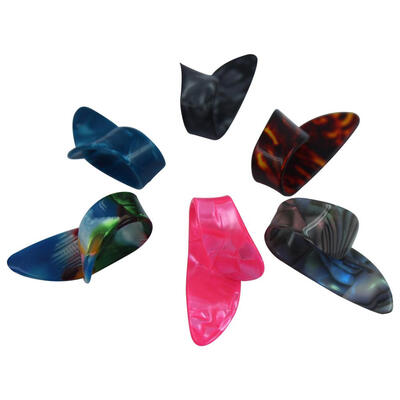 

5pcs Celluloid Guitar Fingertip Finger Thumb Picks Plectrums Sheath
