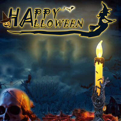 

Siaonvr 1 Pcs Halloween Candle with LED Tea Light Candles for Halloween Decoration Part