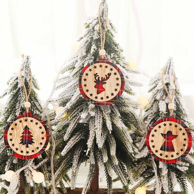 

3Pc Wooden Christmas Tree Hanging Small Pendant Christmas Wood Chip Xmas Tree Decor Ornaments