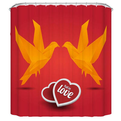 

3D Love Bird Print Polyester Waterproof Bathroom Bath Shower Curtain Decor