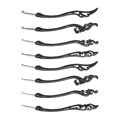

8pcs Handle Aluminum Crochet Hooks Knitting Needle Crafts Weave Tool Set