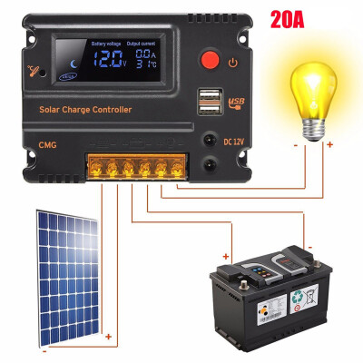 

〖Follure〗LCD Display PWM Solar Panel Regulator Overload Short Circuit Protection 20A