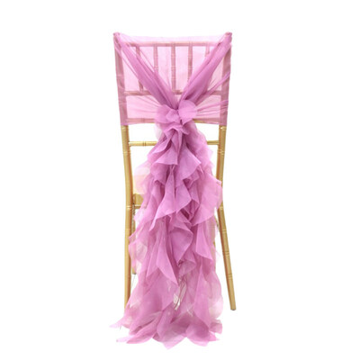 

Elagant Chair Cover Bow Band Ties Ruffled Sashes Wedding Party Banquet Decor