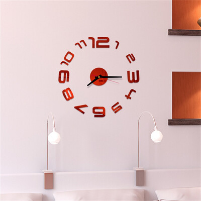 

Gobestart 3D DIY Roman Numbers Acrylic Mirror Wall Sticker Clock Home Decor Mural Decals