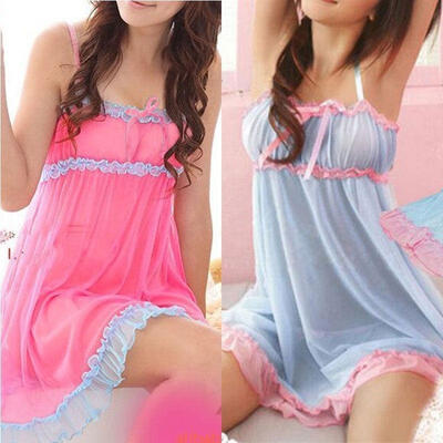 

Women Lace Dress Sexy Lingerie Babydoll Sleepwear Underwear Nightwear G-String
