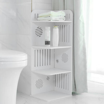 

Greensen 3-Tier Wood Plastic Board Corner Rack Storage Shelf Bathroom Toiletries Holder Organizer