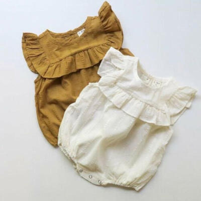 

Newborn Baby Girl Clothes Sleeveless Romper Jumpsuit Bodysuit Overall Outfit Set