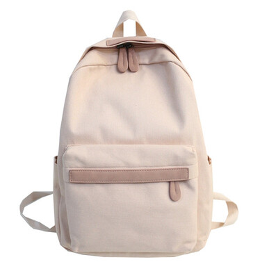 

Japanese Department of Small Fresh Canvas Backpack Girls Simple Solid Color Student Schoolbag Campus Harajuku Leisure small backpa