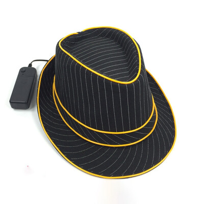 

Led Flash Bright Led Flashing Jazz Cap Light Top Fedora For Rave Party