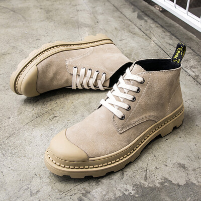 

Martin shoes trend Martin boots round head British wind male Martin shoes increased short boots Retro fan boots