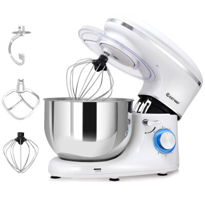 

6 Speed 63 Qt Tilt-Head Stainless Steel Electric Food Stand Mixer-White