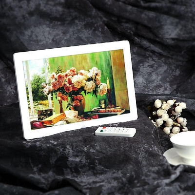 

12 HD TFT-LCD 1280 800 Full-view Digital Photo Frame Alarm Clock MP3 MP4 Movie Player with Remote Desktop