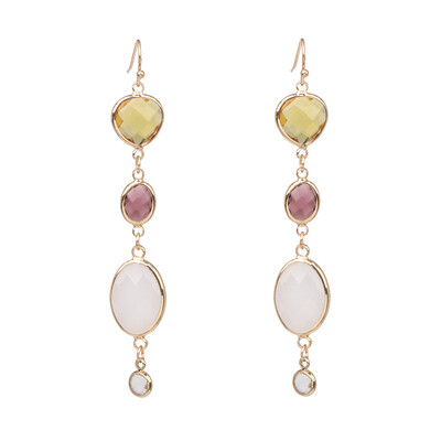 

2019 za Natural Stone Beads Drop Earrings For Women Vintage Crystal Bird Pendant Dangle Earrings Statement Jewelry