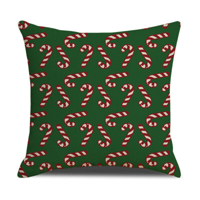 

Siaonvr Christmas Linen Skin Pillow Case Pillow Cushion Elk Snowflake Print 45×45CM