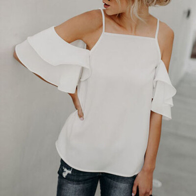 

Nomeni Womens Summer Off The Shoulder Short Sleeve Blouse T Shirt