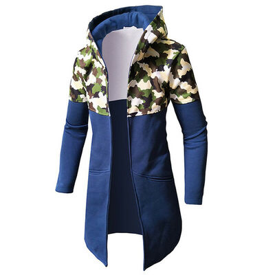 

Mens Long Sleeve Camo Zip Hoodies Outwear Sweatshirt Top Jacket Blazer Coat